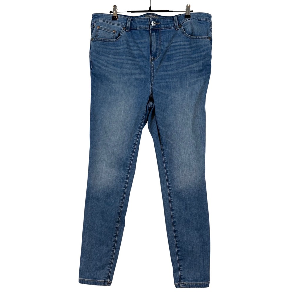 Torrid Mid-Fit Super Skinny Jeans Medium Wash Super Soft Womens 14R Blue Denim